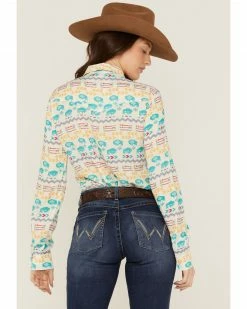 Roper Women's Buffalo Roam Southwestern Print Long Sleeve Western Shirt Multi -Roper Shop 2000358936 900 P4