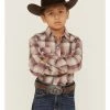 Roper Boys' Plaid Print Long Sleeve Snap Western Shirt Brown 2 Roper Boys' Plaid Print Long Sleeve Snap Western Shirt Brown -Roper Shop 2000359093 200 P1