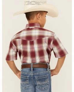 Roper Boys' Amarillo Plaid Print Short Sleeve Button-Down Shirt Red 10 Roper Boys' Amarillo Plaid Print Short Sleeve Button-Down Shirt Red -Roper Shop 2000359103 600 P4