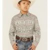 Roper Boys' Southwestern Stripe Print Long Sleeve Snap Western Shirt Grey 1 Roper Boys' Southwestern Stripe Print Long Sleeve Snap Western Shirt Grey -Roper Shop 2000359105 020 P1