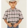 Roper Boys' Amarillo Plaid Print Short Sleeve Button-Down Shirt Black 2 Roper Boys' Amarillo Plaid Print Short Sleeve Button-Down Shirt Black -Roper Shop 2000359107 001 P1