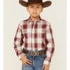 Roper Boys' Amarillo Plaid Print Long Sleeve Western Snap Shirt Red 1 Roper Boys' Amarillo Plaid Print Long Sleeve Western Snap Shirt Red -Roper Shop 2000359108 600 P1