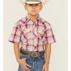 Roper Boys' Classic Plaid Print Short Sleeve Western Snap Shirt Red 2 Roper Boys' Classic Plaid Print Short Sleeve Western Snap Shirt Red -Roper Shop 2000359116 600 P1