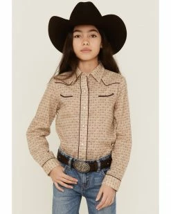 Roper Girls' Floral Print Long Sleeve Western Snap Shirt Tan 11 Roper Girls' Floral Print Long Sleeve Western Snap Shirt Tan -Roper Shop 2000359165 280 P1 1