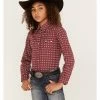 Roper Girls' Geo Print Long Sleeve Performance Snap Western Shirt Red 1 Roper Girls' Geo Print Long Sleeve Performance Snap Western Shirt Red -Roper Shop 2000359173 600 P1