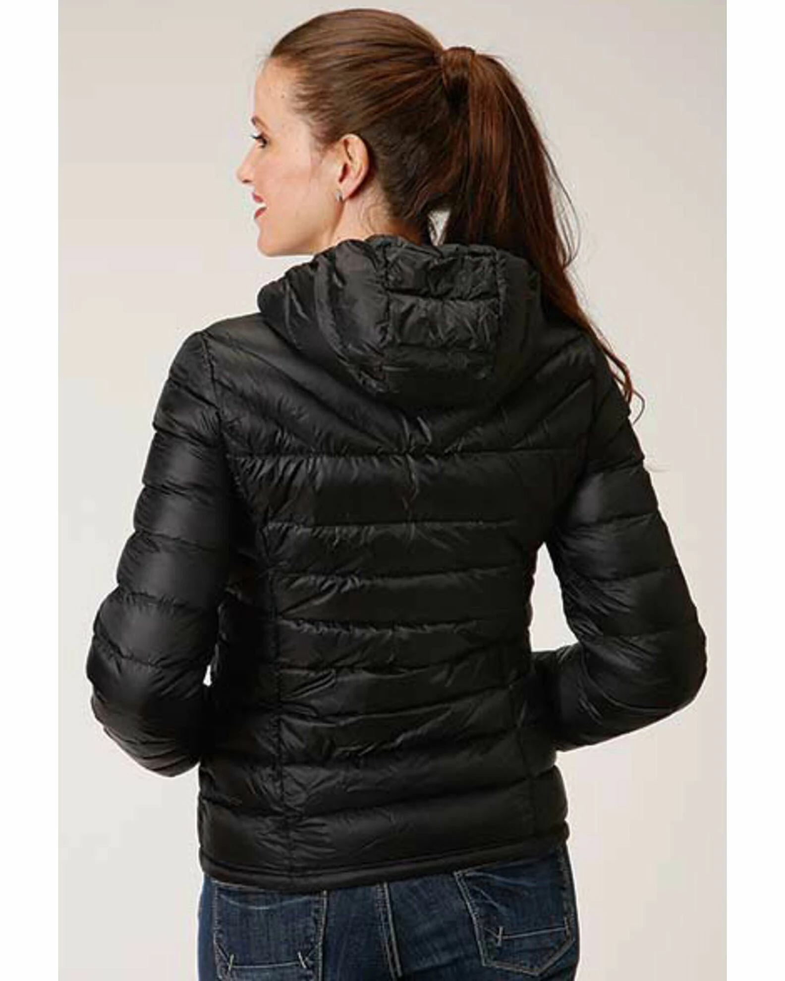 Roper Women's Quilted Puffer Jacket Black 4 Roper Women's Quilted Puffer Jacket Black - Image 2