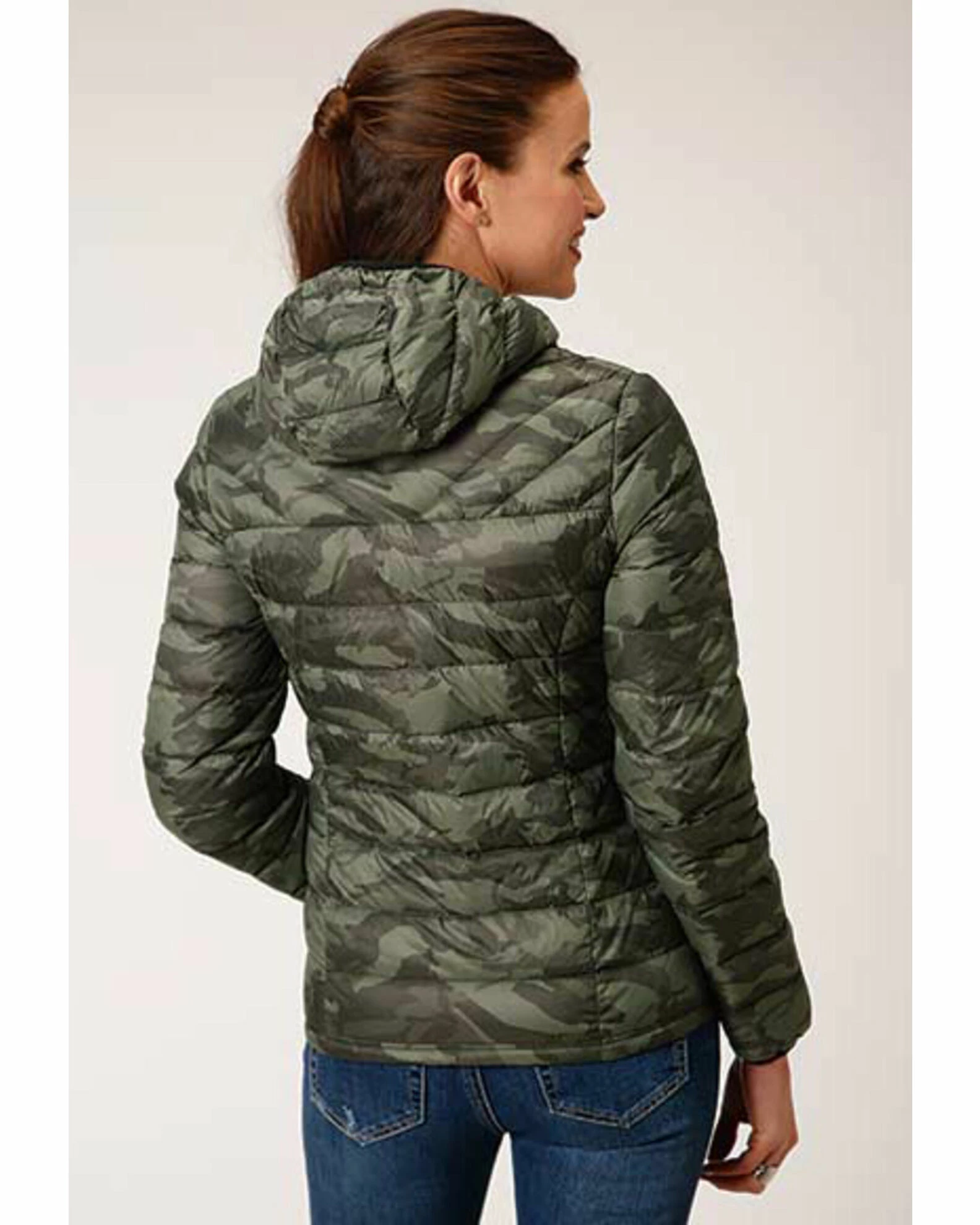 Roper Women's Camo Quilted Puffer Hooded Jacket Camouflage 4 Roper Women's Camo Quilted Puffer Hooded Jacket Camouflage - Image 2