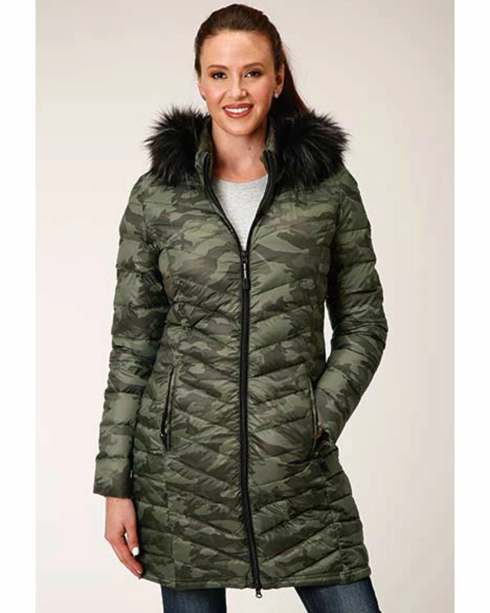 Roper Women's Camo Puffer Hooded Jacket Camouflage 3 Roper Women's Camo Puffer Hooded Jacket Camouflage