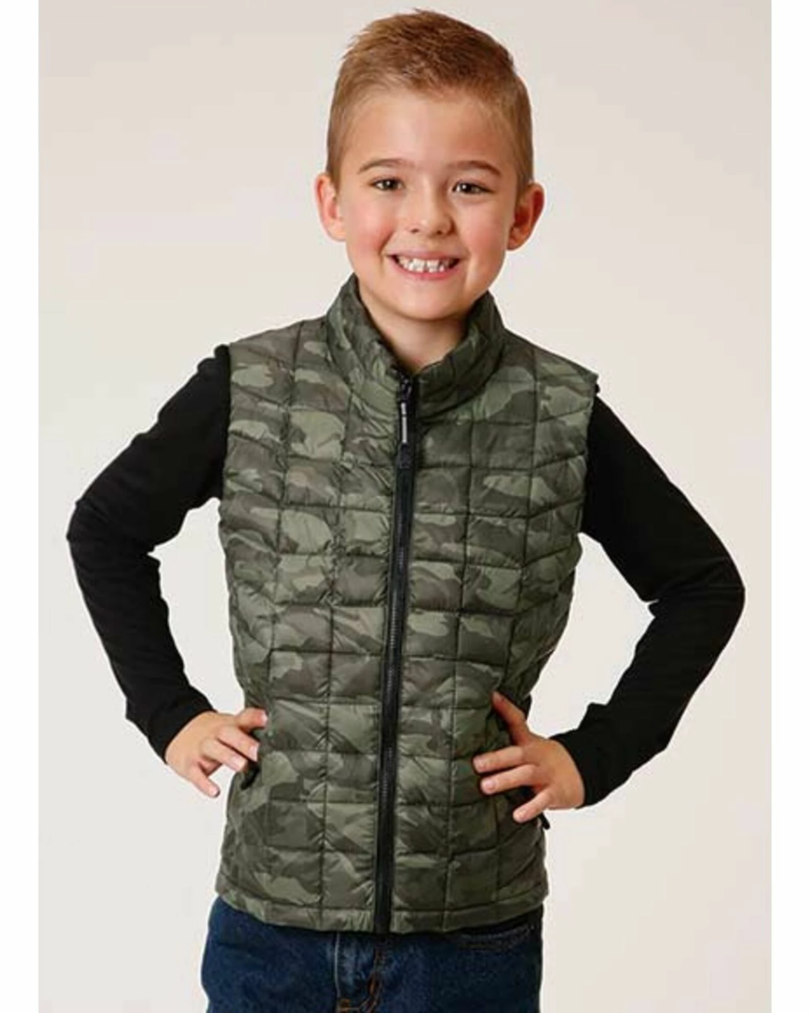 Roper Boys' Camo Quilted Puffer Vest Camouflage 3 Roper Boys' Camo Quilted Puffer Vest Camouflage