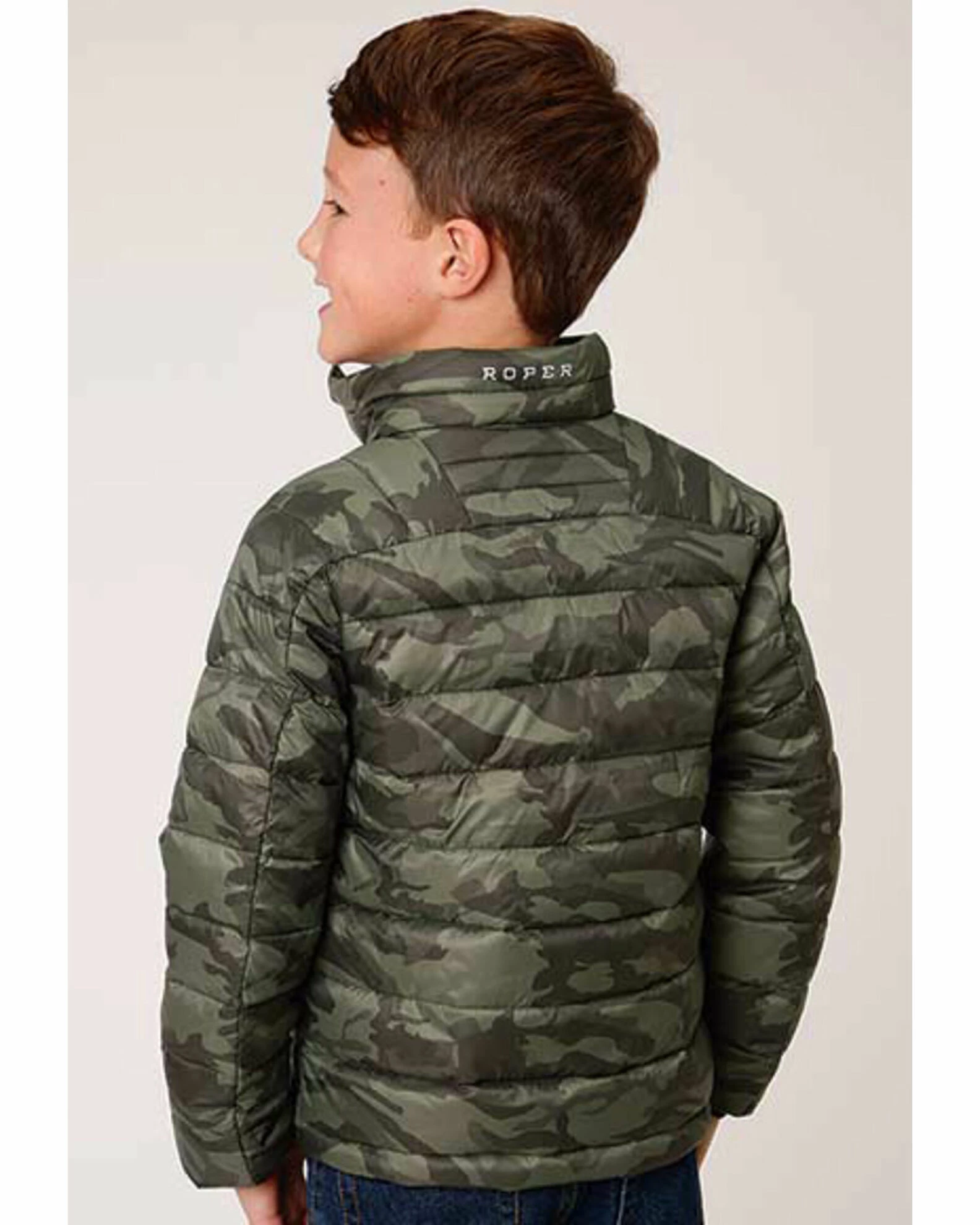 Roper Boys' Lightweight Quilted Camo Puffer Jacket Camouflage 4 Roper Boys' Lightweight Quilted Camo Puffer Jacket Camouflage - Image 2