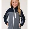 Roper Girls' Long Sleeve Navy & Grey Fleece Pullover Jacket -Roper Shop 2000360025 020 P1