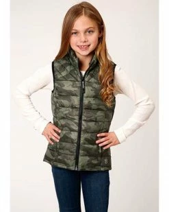 Roper Girls' Lightweight Quilted Camo Puffer Vest Camouflage 7 Roper Girls' Lightweight Quilted Camo Puffer Vest Camouflage -Roper Shop 2000360026 340 P1 1