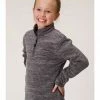 Roper Girls' Long Sleeve Melange Grey Microfleece Pullover  -Roper Shop 2000360028 020 P1