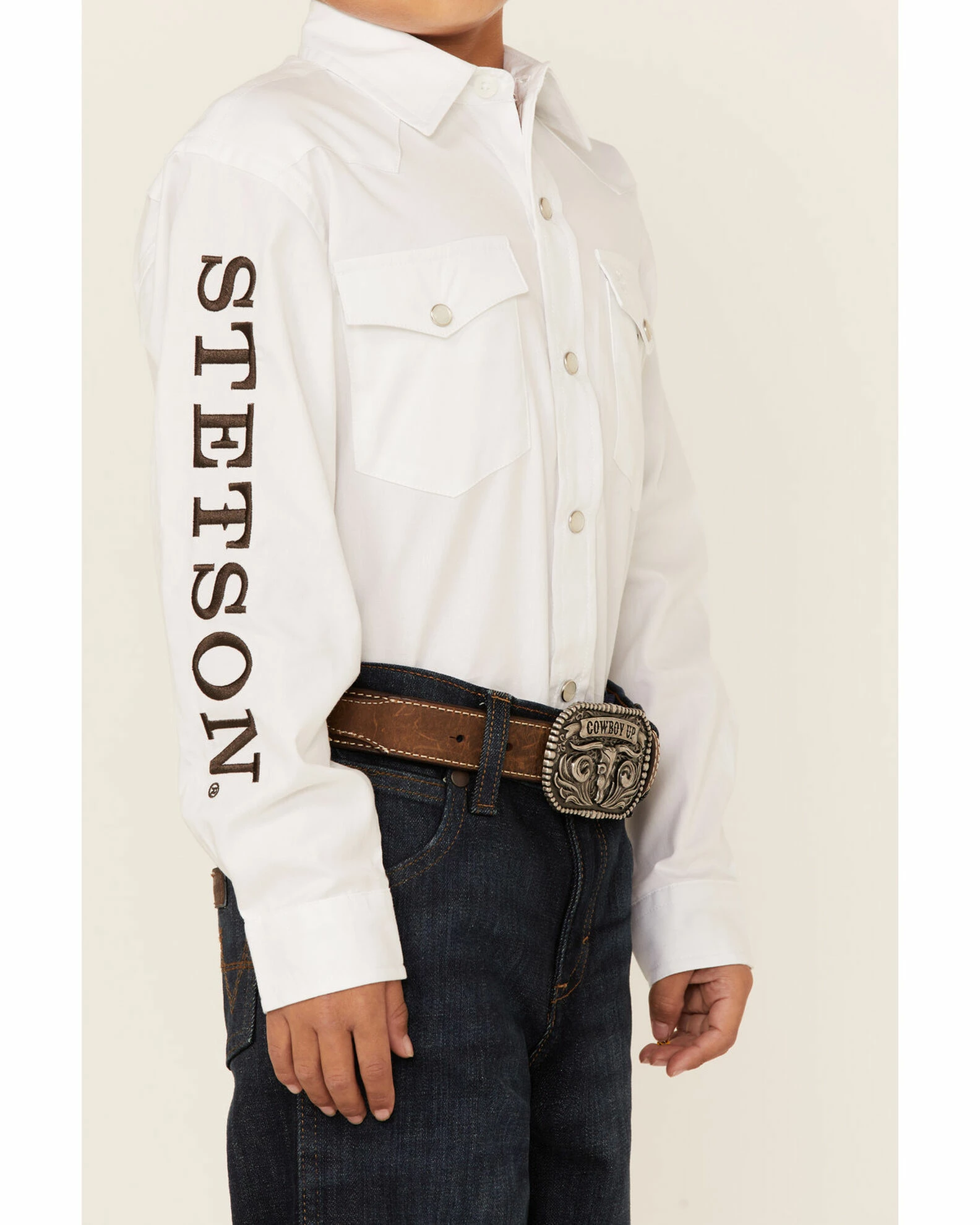 Roper Boys' Logo Long Sleeve Snap Front Western Shirt 4 Roper Boys' Logo Long Sleeve Snap Front Western Shirt - Image 2