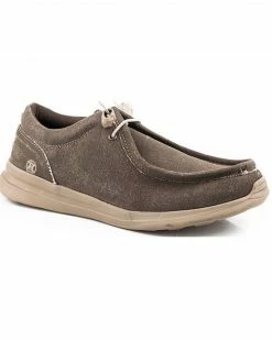 Roper Men's Chillin Low Eyelet Chukka Lace-Up Casual Leather Shoes Brown