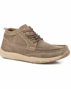 Roper Men's Clearcut II 5 Eyelet Casual Lace-Up Chukka Shoes - Moc Toe Brown