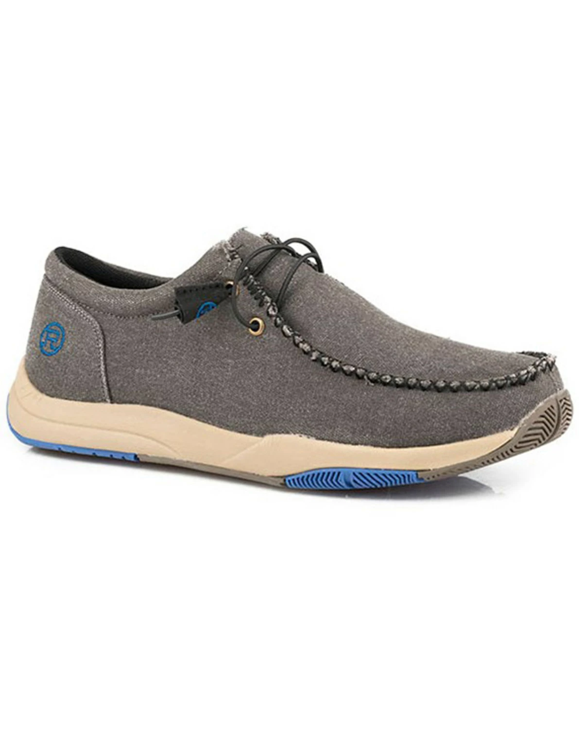 Roper Men's Clearcut Low 2 Eyelet Casual Lace-Up Chukka Shoe - Moc Toe Grey 4 Roper Men's Clearcut Low 2 Eyelet Casual Lace-Up Chukka Shoe - Moc Toe Grey - Image 2
