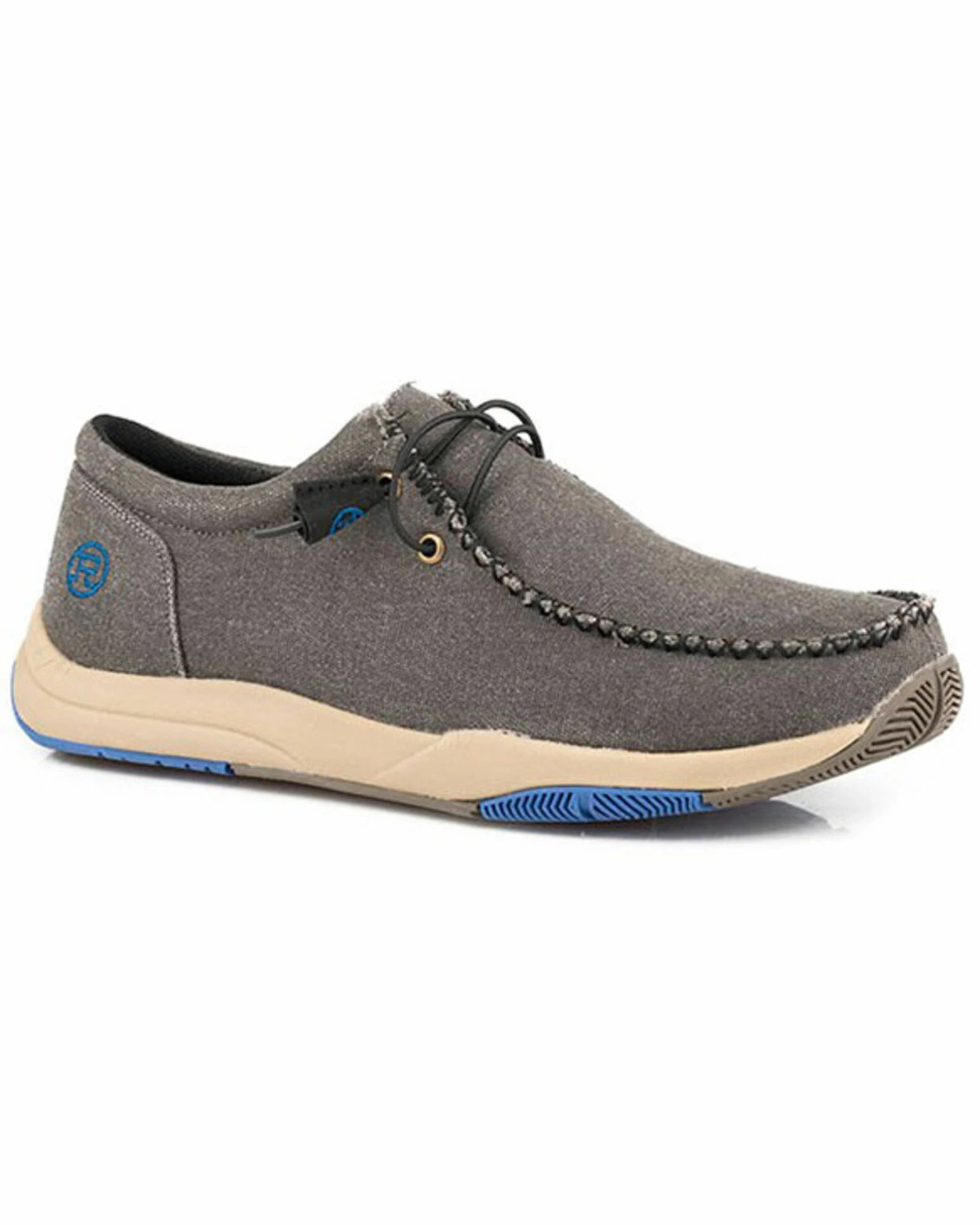 Roper Men's Clearcut Low 2 Eyelet Casual Lace-Up Chukka Shoe - Moc Toe Grey 3 Roper Men's Clearcut Low 2 Eyelet Casual Lace-Up Chukka Shoe - Moc Toe Grey