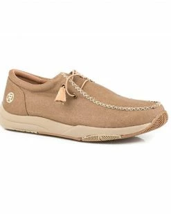 Roper Men's Clearcut Low 2 Eyelet Casual Lace-Up Chukka Shoe - Moc Toe Tan