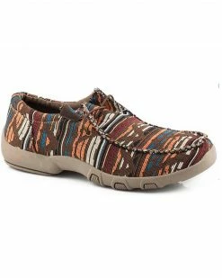 Roper Men's Chillin Southwestern Print Lace-Up Casual Chukka Shoes - Moc Toe Brown