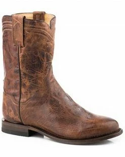 Roper Men's Waxy Tan Roderick REST Full-Grain Leather Western Boot - Round Toe 