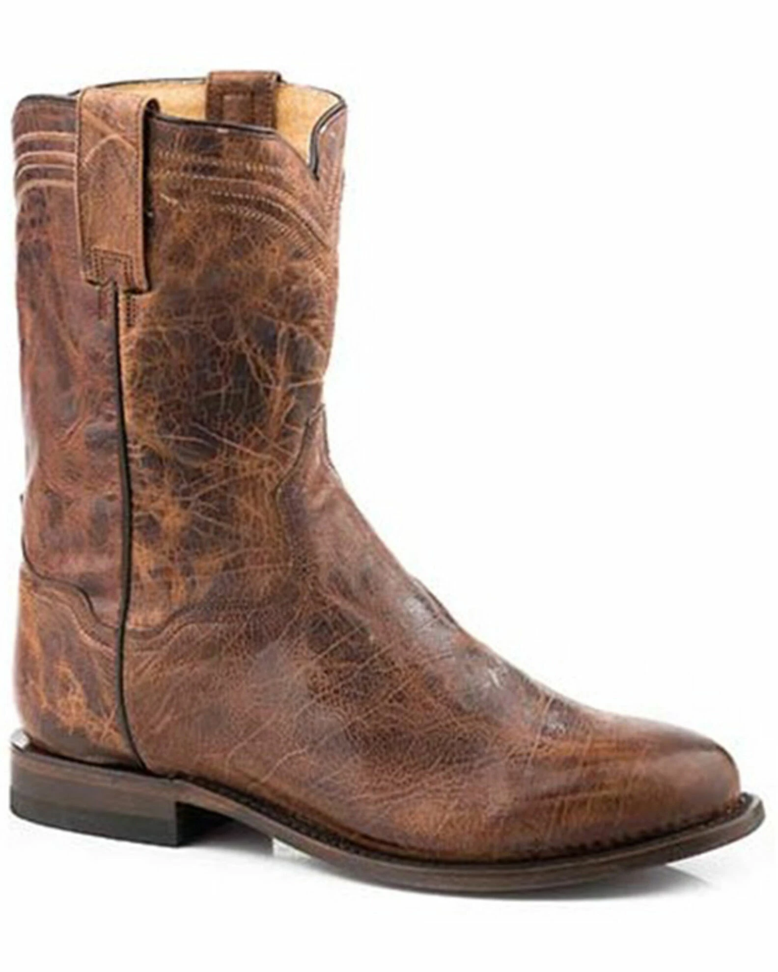 Roper Men's Waxy Tan Roderick REST Full-Grain Leather Western Boot - Round Toe 3 Roper Men's Waxy Tan Roderick REST Full-Grain Leather Western Boot - Round Toe