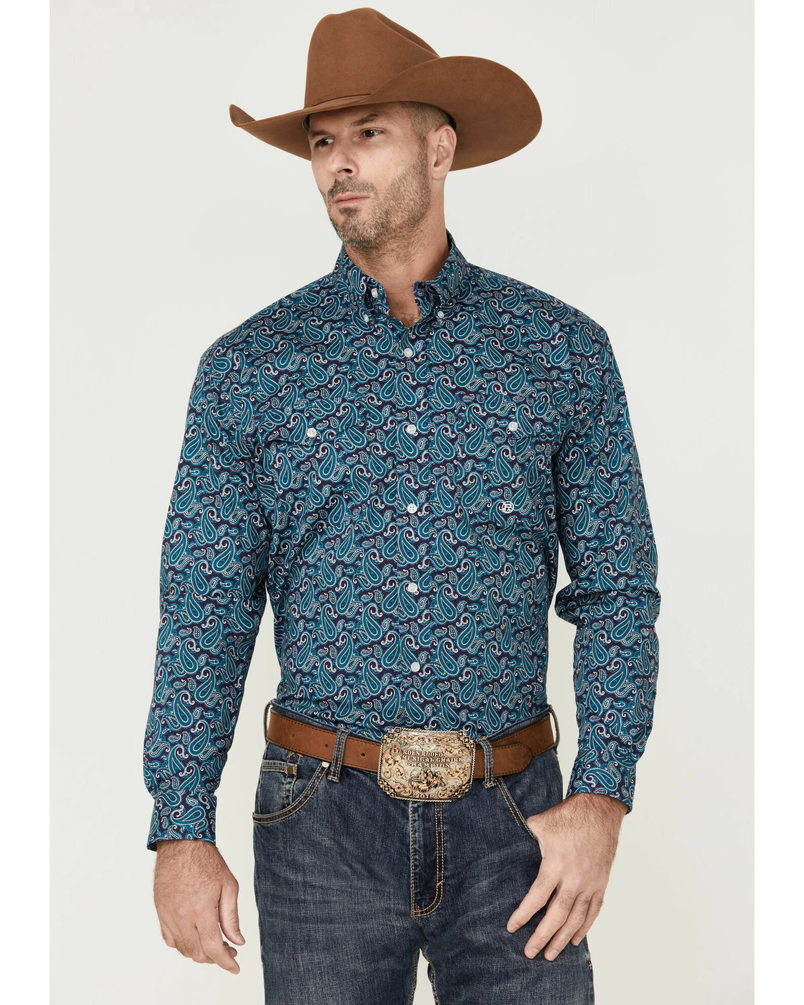 Roper Men's Amarillo Paisley Print Long Sleeve Button-Down Western Shirt Multi 3 Roper Men's Amarillo Paisley Print Long Sleeve Button-Down Western Shirt Multi