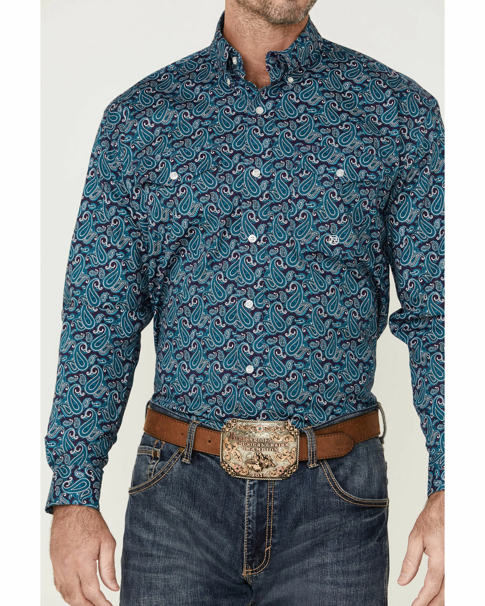 Roper Men's Amarillo Paisley Print Long Sleeve Button-Down Western Shirt Multi 5 Roper Men's Amarillo Paisley Print Long Sleeve Button-Down Western Shirt Multi - Image 3