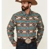 Roper Men's Vintage Horizontal Southwestern Print Long Sleeve Snap Western Shirt Brown 1 Roper Men's Vintage Horizontal Southwestern Print Long Sleeve Snap Western Shirt Brown -Roper Shop 2000362610 200 P1