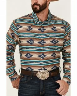Roper Men's Vintage Horizontal Southwestern Print Long Sleeve Snap Western Shirt Brown 9 Roper Men's Vintage Horizontal Southwestern Print Long Sleeve Snap Western Shirt Brown -Roper Shop 2000362610 200 P3