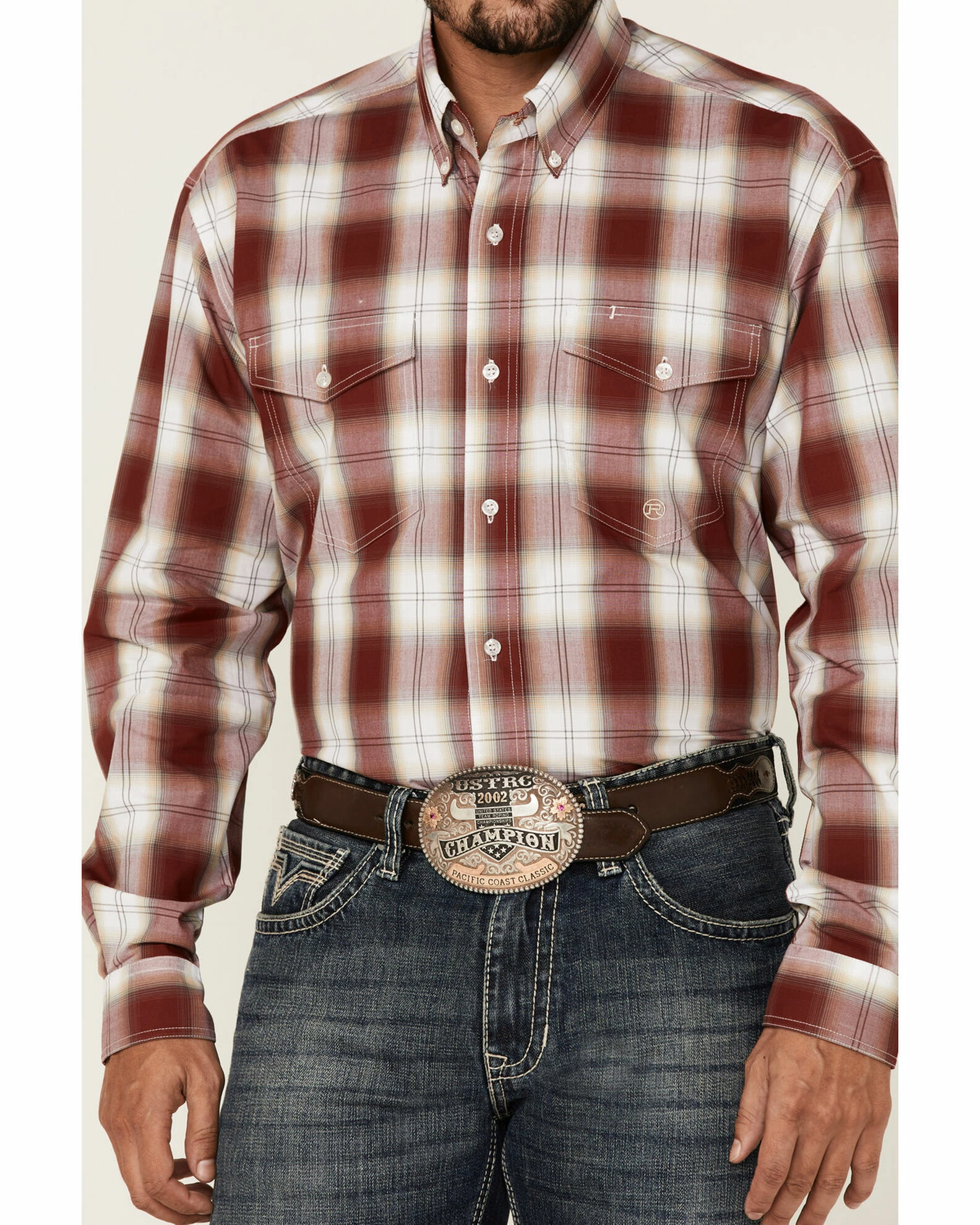 Roper Men's Campfire Ombre Plaid Long Sleeve Button-Down Western Shirt 5 Roper Men's Campfire Ombre Plaid Long Sleeve Button-Down Western Shirt - Image 3