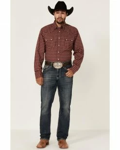 Roper Men's Red Southwestern Geo Print Long Sleeve Snap Western Shirt 8 Roper Men's Red Southwestern Geo Print Long Sleeve Snap Western Shirt -Roper Shop 2000362618 600 P2