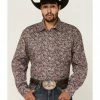 Roper Men's Blue Country Paisley Print Long Sleeve Snap Western Shirt  -Roper Shop 2000362622 400 P1