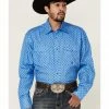 Roper Men's Cottage Foulard Geo Print Long Sleece Snap Western Shirt  -Roper Shop 2000362623 400 P1