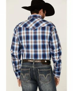 Roper Men's Royal Blue Large Plaid Long Sleeve Snap Western Shirt 10 Roper Men's Royal Blue Large Plaid Long Sleeve Snap Western Shirt -Roper Shop 2000362624 400 P4