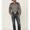 Roper Men's Solid Grey Eagle Embroidered Long Sleeve Snap Western Shirt 1 Roper Men's Solid Grey Eagle Embroidered Long Sleeve Snap Western Shirt -Roper Shop 2000362627 020 P1