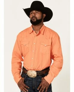 Roper Men's Poplin Long Sleeve Snap Western Shirt