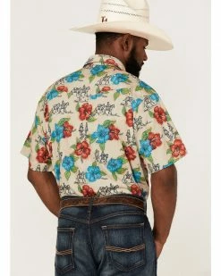 Roper Men's Trail Ride Tropical Floral Print Short Sleeve Snap Western Shirt Multi 10 Roper Men's Trail Ride Tropical Floral Print Short Sleeve Snap Western Shirt Multi -Roper Shop 2000362633 900 P4
