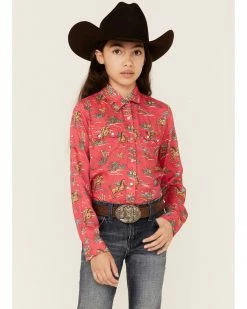 Roper Girls' Five Star Floral Horse Print Long Sleeve Western Snap Shirt Red 11 Roper Girls' Five Star Floral Horse Print Long Sleeve Western Snap Shirt Red -Roper Shop 2000366437 600 P1 1