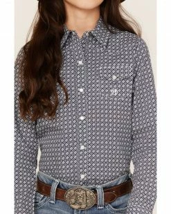 Roper Girls' Amarillo Floral Print Long Sleeve Western Snap Shirt Blue 9 Roper Girls' Amarillo Floral Print Long Sleeve Western Snap Shirt Blue -Roper Shop 2000366440 400 P3