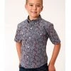Roper Boys' Amarillo Liberty Bell Paisley Western Shirt Wine 1 Roper Boys' Amarillo Liberty Bell Paisley Western Shirt Wine -Roper Shop 2000366523 646 P1