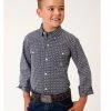 Roper Boys' Amarillo Floral Print Long Sleeve Western Button-Down Shirt Blue 2 Roper Boys' Amarillo Floral Print Long Sleeve Western Button-Down Shirt Blue -Roper Shop 2000366525 400 P1