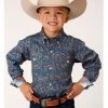 Roper Boys' Amarillo Paisley Print Long Sleeve Western Button-Down Shirt No Color 1 Roper Boys' Amarillo Paisley Print Long Sleeve Western Button-Down Shirt No Color -Roper Shop 2000366528 000 P1