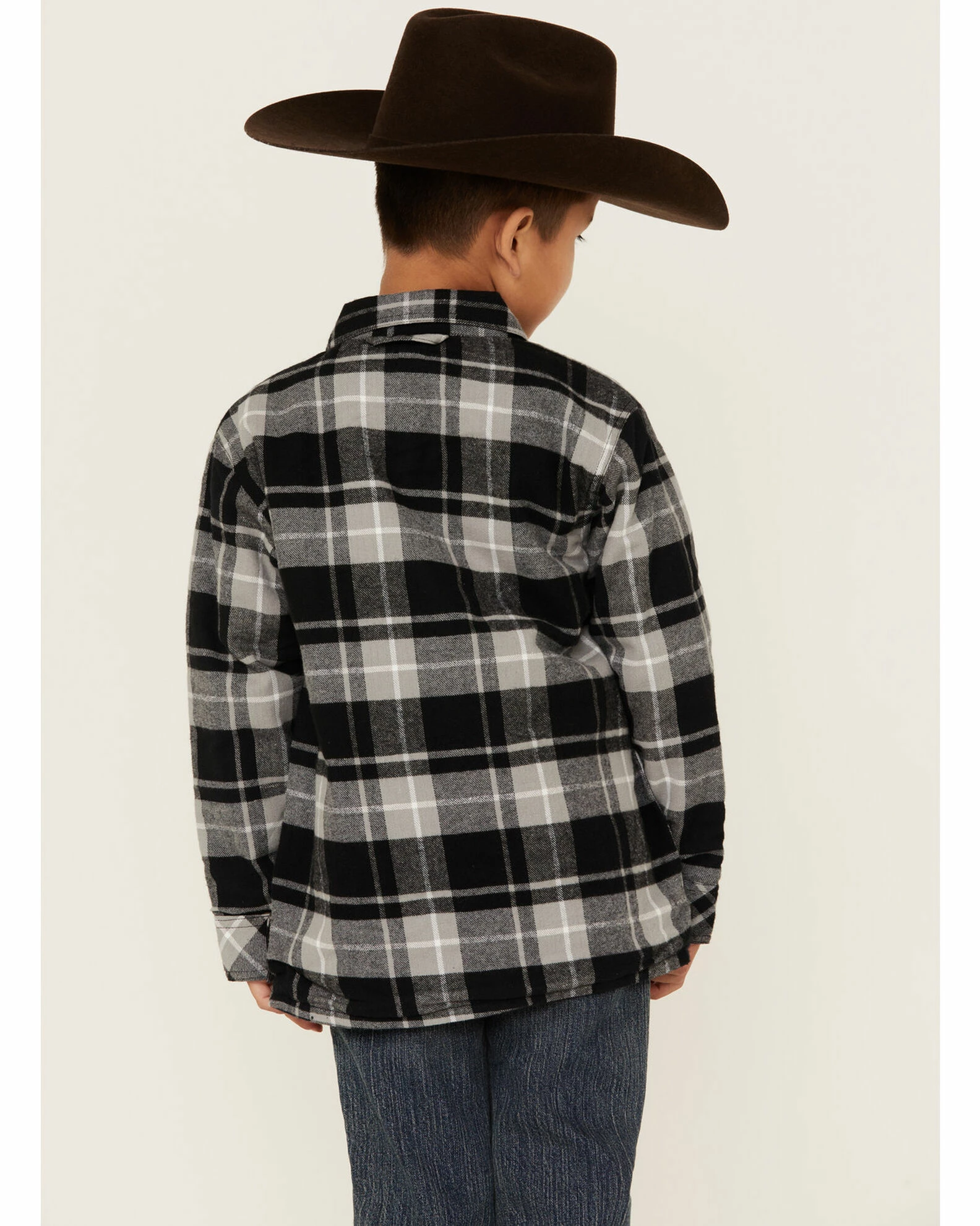 Roper Boys' Plaid Button-Down Reversible Jacket - Black 5 Roper Boys' Plaid Button-Down Reversible Jacket - Black - Image 3