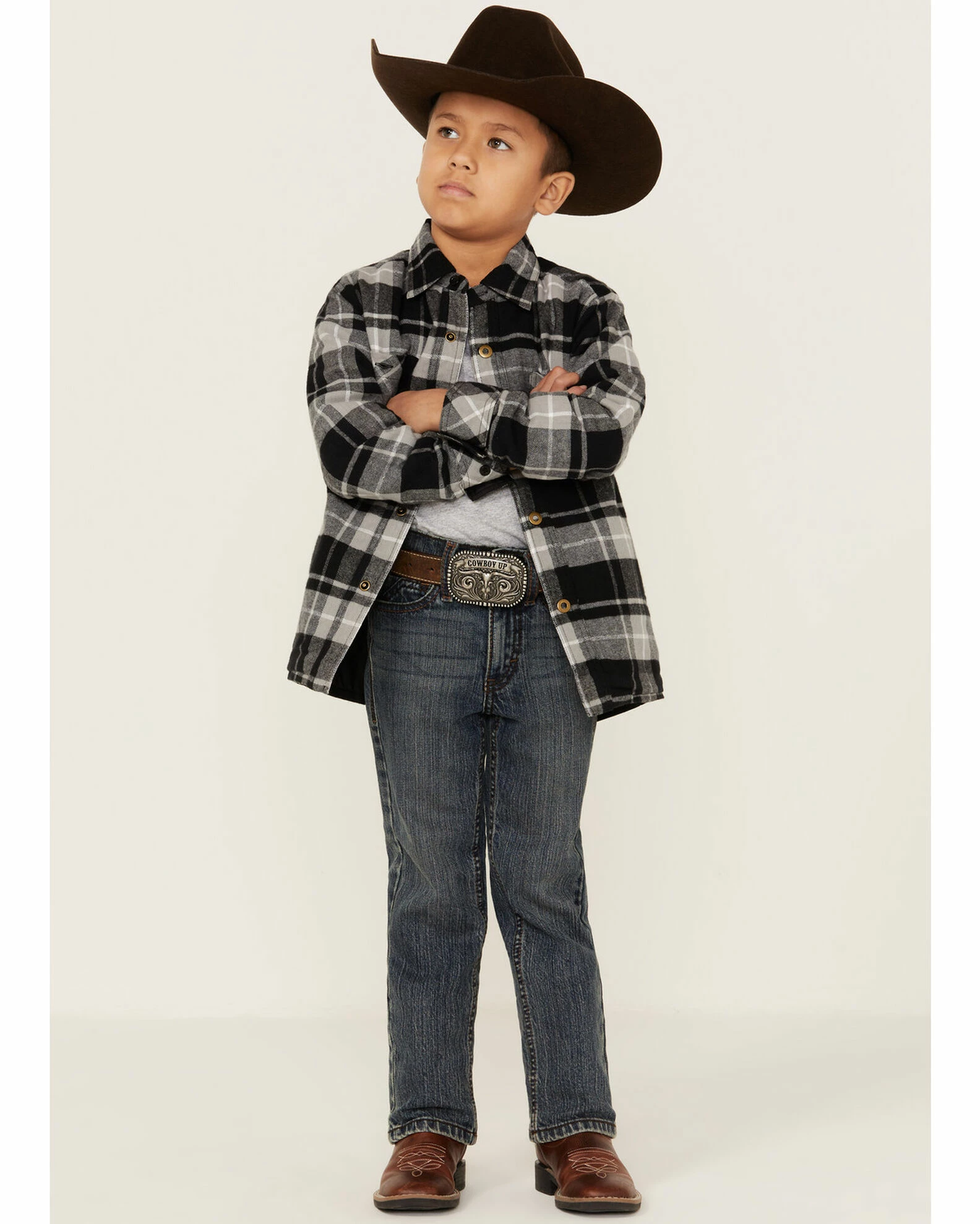 Roper Boys' Plaid Button-Down Reversible Jacket - Black 6 Roper Boys' Plaid Button-Down Reversible Jacket - Black - Image 4