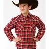 Roper Boys' Plaid Long Sleeve Snap Western Lined Shirt Jacket Red 1 Roper Boys' Plaid Long Sleeve Snap Western Lined Shirt Jacket Red -Roper Shop 2000366692 600 P1
