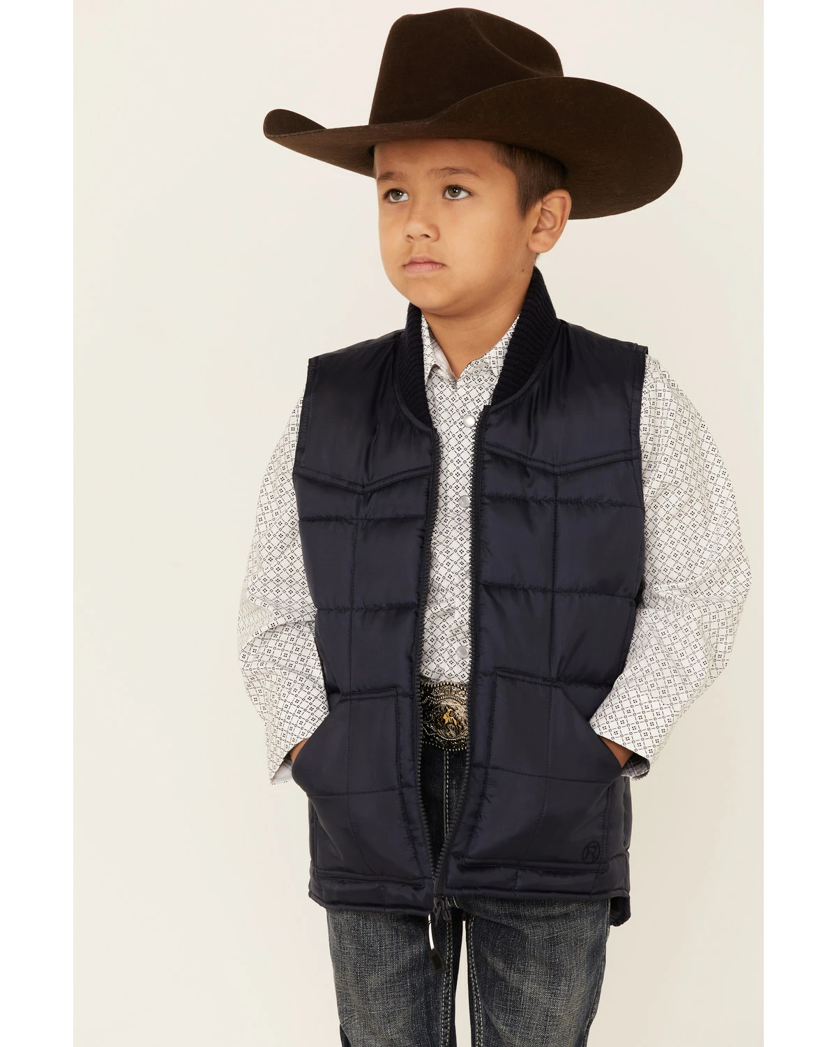 Roper Boys' Navy Quilted Vest 7 Roper Boys' Navy Quilted Vest - Image 5