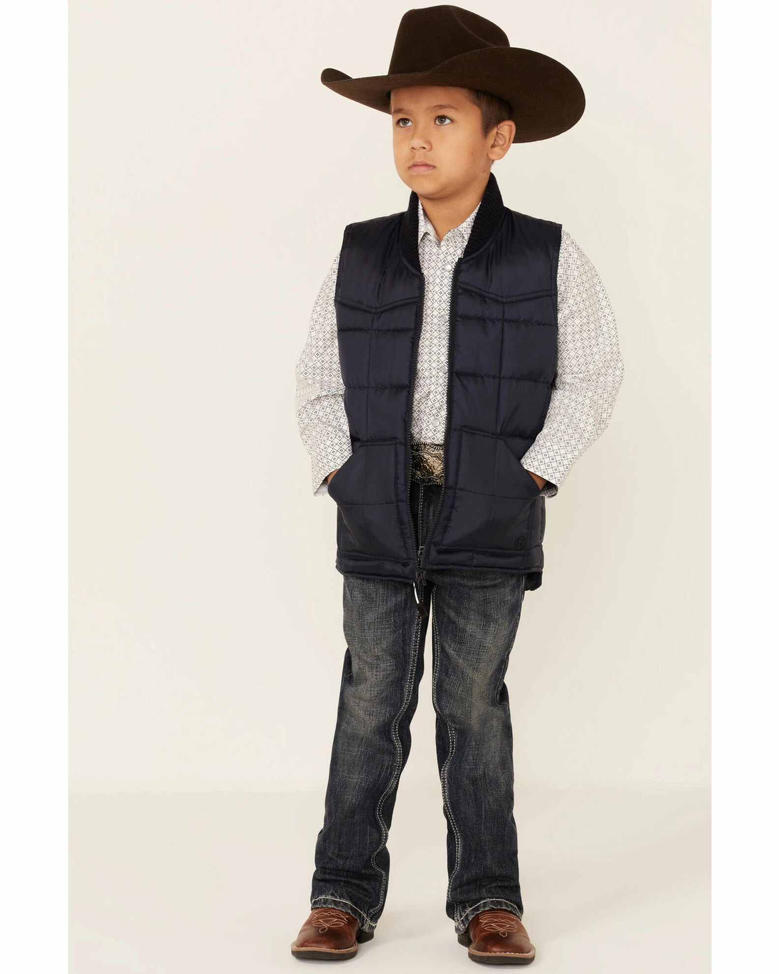 Roper Boys' Navy Quilted Vest 4 Roper Boys' Navy Quilted Vest - Image 2