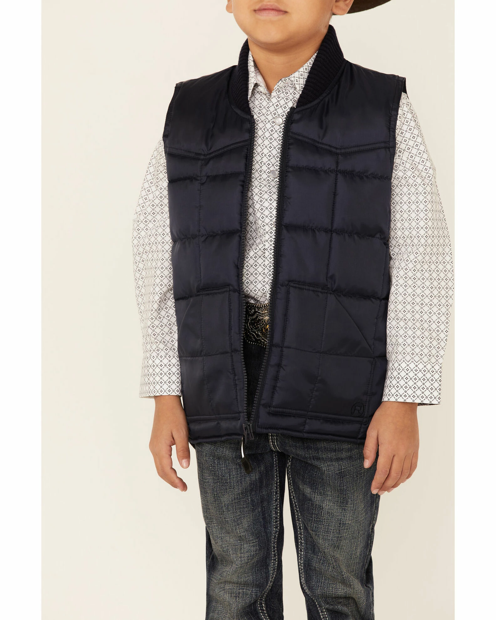 Roper Boys' Navy Quilted Vest 5 Roper Boys' Navy Quilted Vest - Image 3
