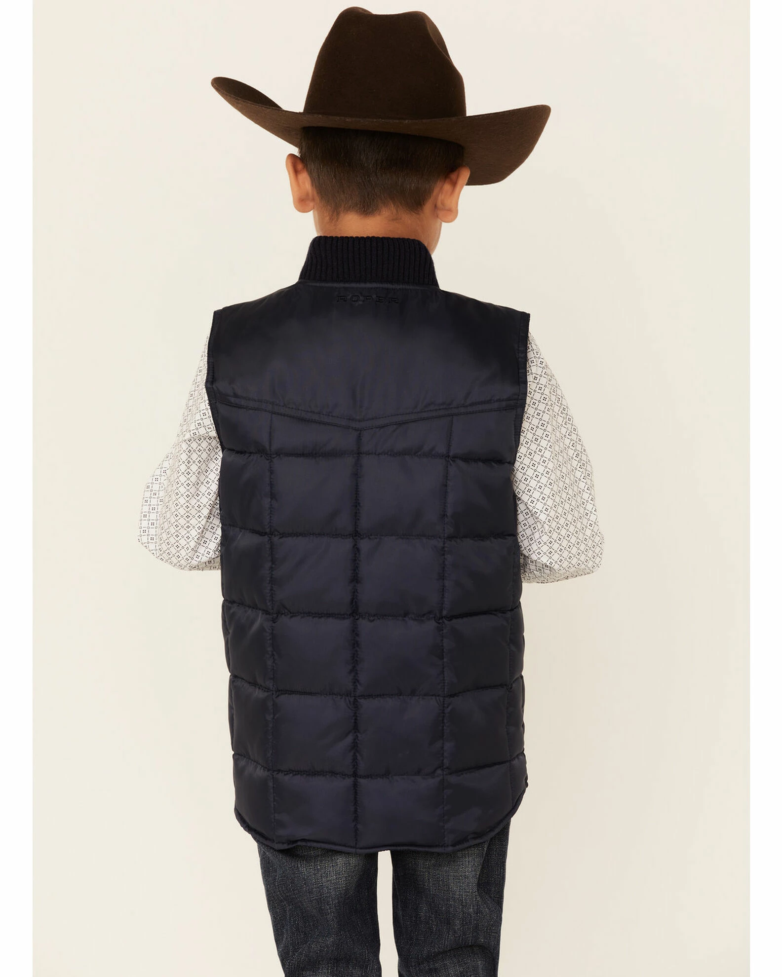 Roper Boys' Navy Quilted Vest 6 Roper Boys' Navy Quilted Vest - Image 4